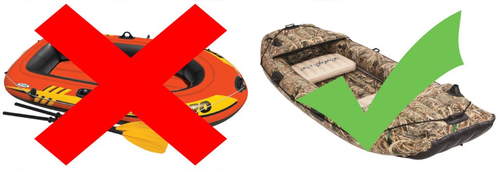 Right and wrong inflatable rafts