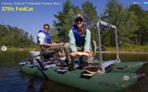 Sea Eagle Green 375fc Inflatable FoldCat Fishing Boat - Pro Angler Guide Package - lake fishing