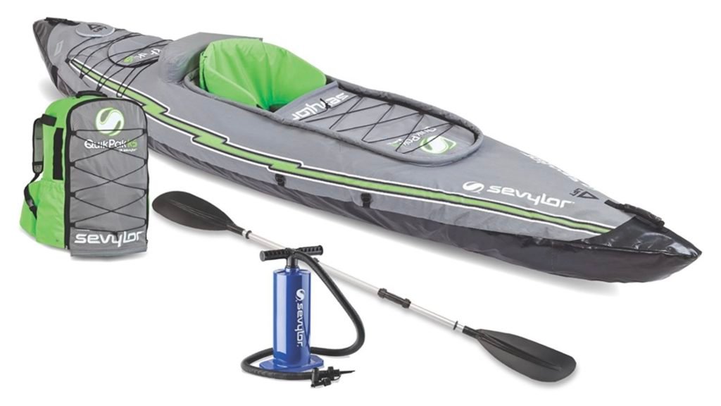 Sevylor Quikpak K5 1-Person Inflatable Kayak - pump paddle backpack included