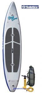 Solstice Bora Bora 12'6 high performance inflatable standup paddleboard - pump gauge backpack